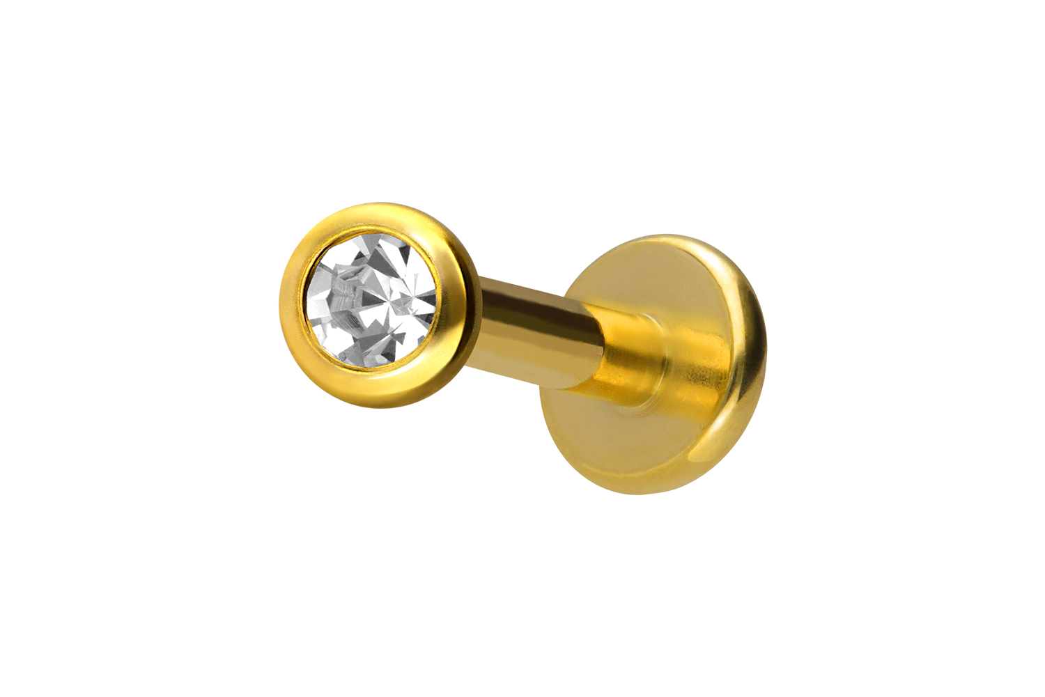 Titan Labret Piercing mit Innengewinde KRISTALL